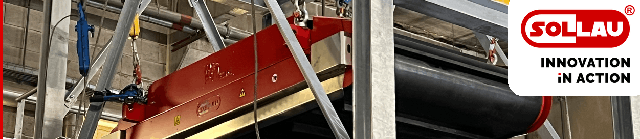 Magnetické dosky DND-AC nad pásový dopravník